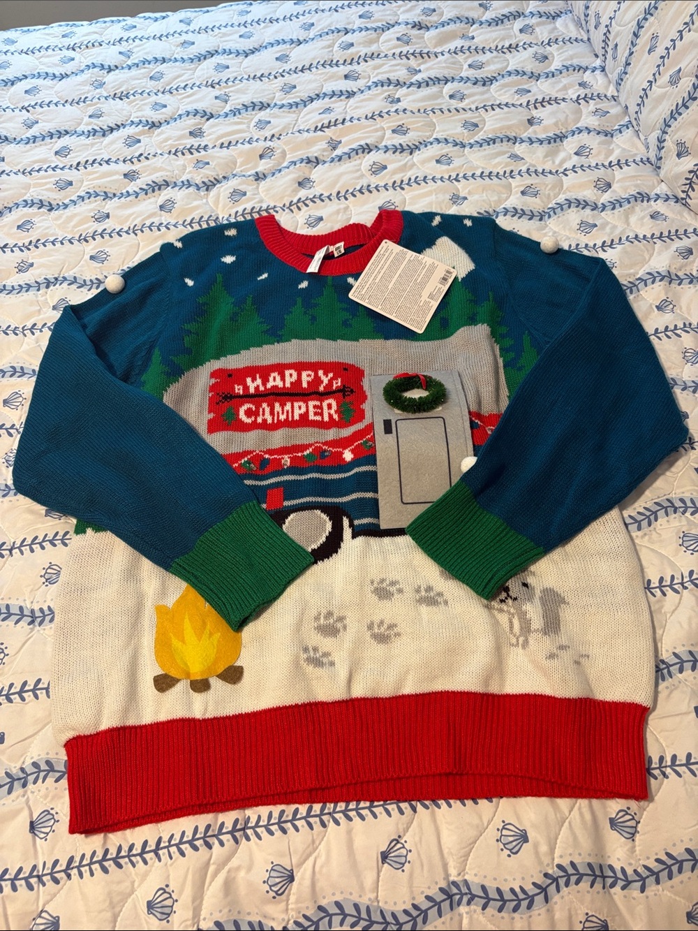 Happy Camper Light Up Holiday Sweater